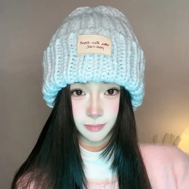 【MoonDy】情人節禮物 針織帽 大頭圍毛帽 顯臉小帽子 防寒帽 護耳帽 保暖帽 粗毛線帽 日系復古 秋冬穿搭 情
