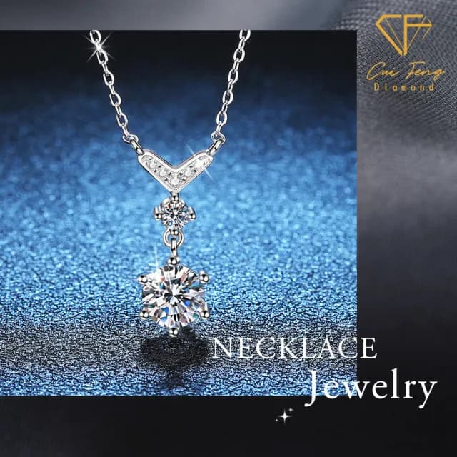 【CF鑽飾】項鍊 莫桑鑽《艾莉兒》(1克拉 雙11限定 情人節鑽石 項鏈 禮物 求婚 生日)