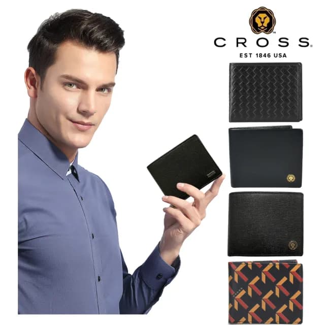 【CROSS】限量2折 頂級小牛皮男用女用皮夾 全新專櫃展示品(88父親節禮物 男夾)