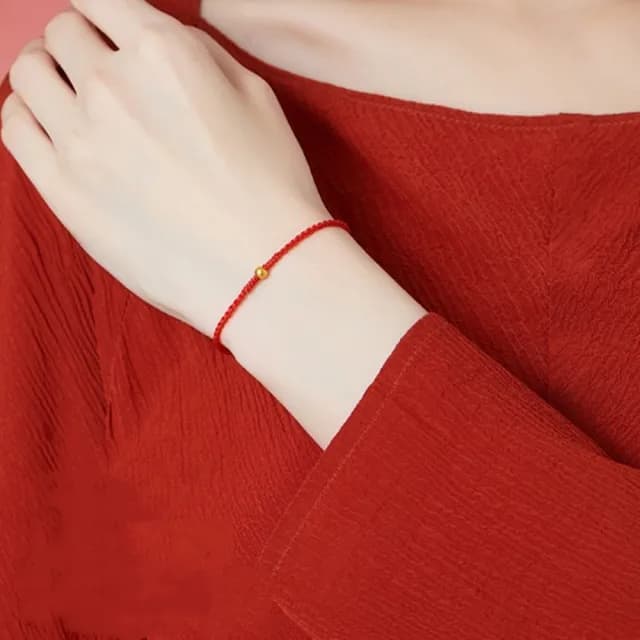 【Penny珮妮】黃金999 迷你轉運金珠 手繩手鍊2色可選(母親節 交換禮物 送女友 生日禮物 情人節 新年 結婚)