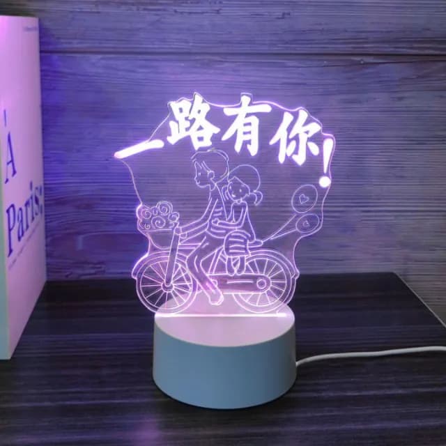 【A-ONE 匯旺】七色立體LED裝飾燈 一路有你 氛圍燈 檯燈 床頭燈 臥室燈 生日禮物