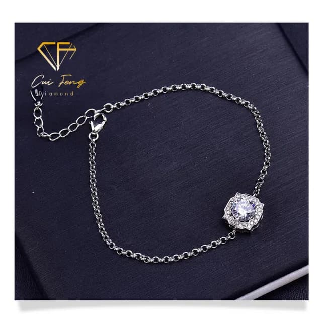 【CF鑽飾】手鍊 莫桑鑽《經典海瑞》(1克拉 雙11限定 鑽石 手鏈  聖誕 交換禮物 求婚  生日)