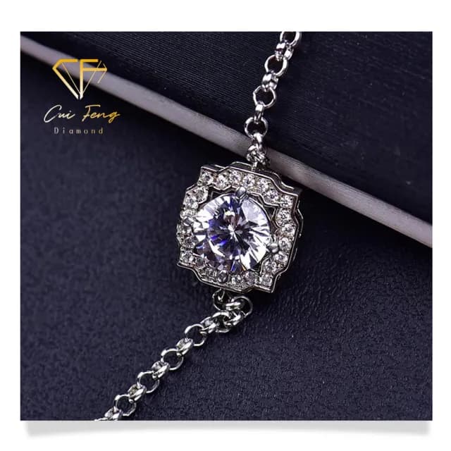 【CF鑽飾】手鍊 莫桑鑽《經典海瑞》(1克拉 雙11限定 鑽石 手鏈  聖誕 交換禮物 求婚  生日)