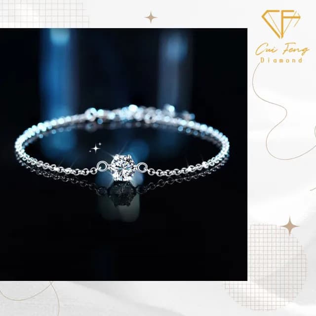 【CF鑽飾】手鍊 莫桑鑽《珍愛六爪》(1克拉 雙11限定 情人節 鑽石 手鏈 禮物 求婚 生日)