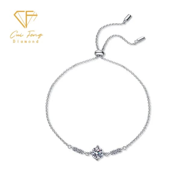 【CF鑽飾】手鍊 莫桑鑽《心思》(1克拉 雙11限定 情人節鑽石 手鏈 聖誕 交換禮物 生日)