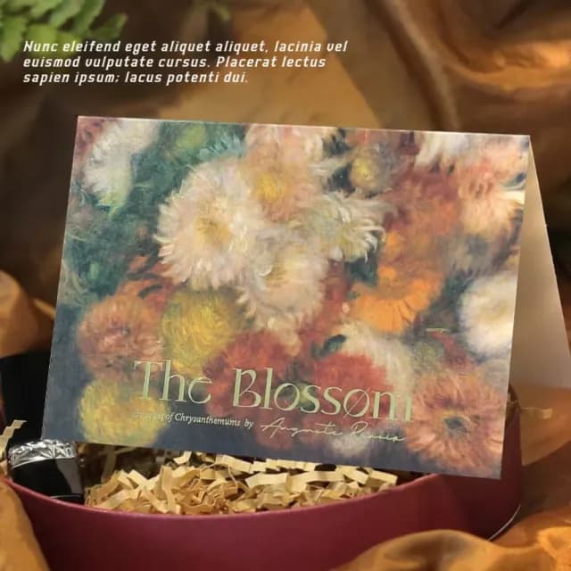 【花卉印象】油畫燙金卡片4件入-附信封(商務賀卡 祝福卡 婚禮小卡 生日賀卡 留言 明信片 畢業 美術)