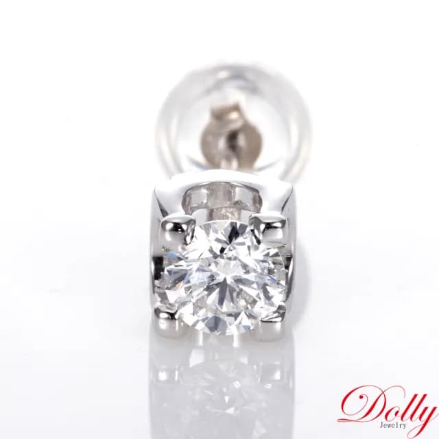 【DOLLY】0.30克拉 天然鑽石 F/VS2 完美車工14K金單邊鑽石耳環(母親節 長輩送禮 交換禮物首選)