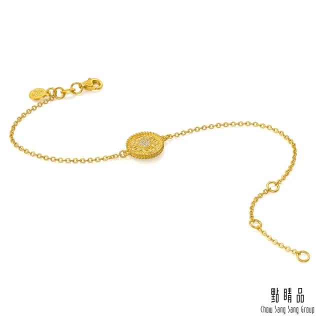 【點睛品】圓滿如意 黃金鑽石手鍊