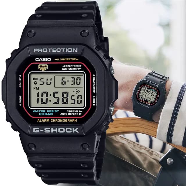 【CASIO 卡西歐】G-SHOCK 經典電子手錶(DW-5600RL-1)