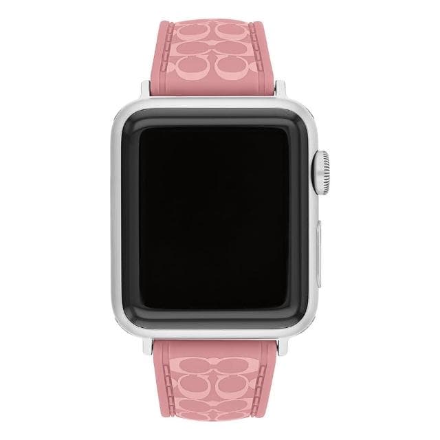 【COACH】Apple Watch 錶帶 38/40/41mm適用 矽膠錶帶 粉紅色 母親節 送禮 禮物(不含手錶)