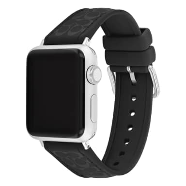 【COACH】Apple Watch 錶帶 38/40/41mm適用 矽膠錶帶 黑色 禮物 送禮(不含手錶)
