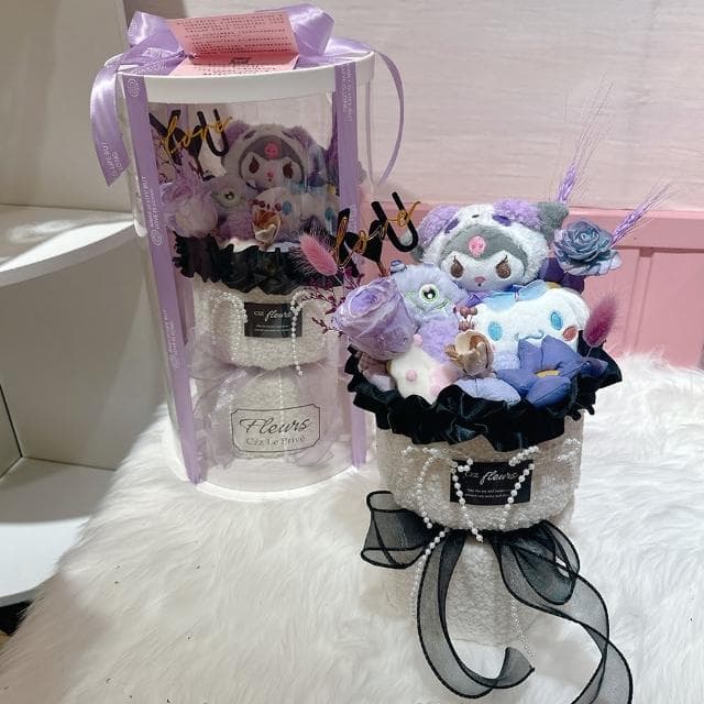 【喜滋滋花藝】敲可愛酷洛米玩偶永生花花束(情人節花束/生日禮物/告白花束/週年慶/畢業花束)