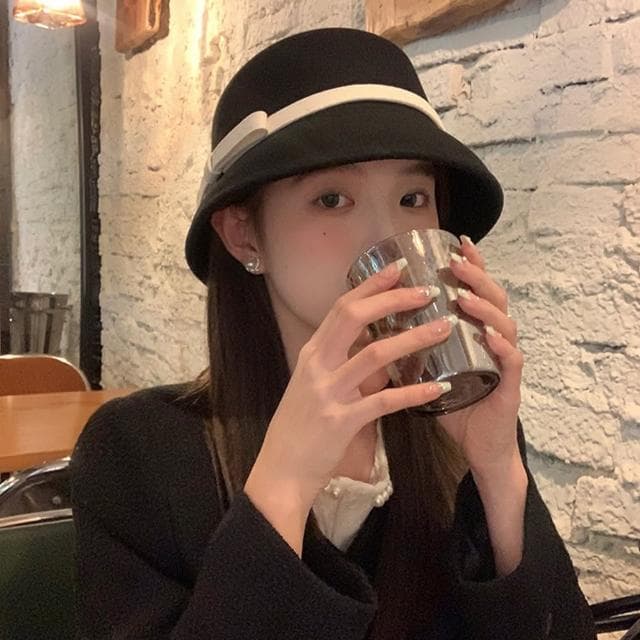 【LEEHER】秋冬穿搭/禮物/赫本風/漁夫帽/水桶帽/法式復古/小香風/古典/優雅/小禮帽/蝴蝶結/時尚
