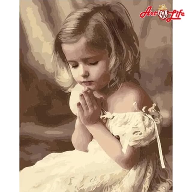 【ArtLife 藝術生活】DT001少女的祈禱40*50CM(數字油畫 DIY DIY數字油畫 交換禮物 畫畫玩具)