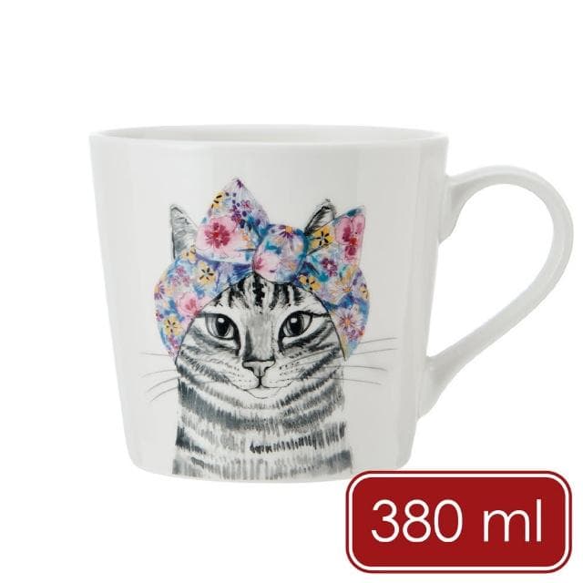 【MIKASA】Tipperleyhill瓷製馬克杯 高雅貓380ml / 茶杯 咖啡杯 手繪風 貓奴 貓咪杯 寵貓 母親節禮物