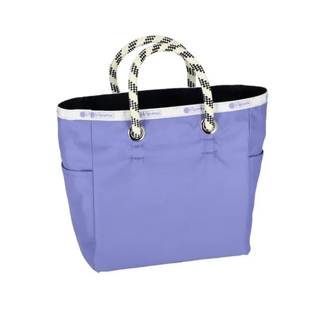 【Lesportsac】中型雙面托特包 手提包 送禮 禮物(藍紫色簡約風)