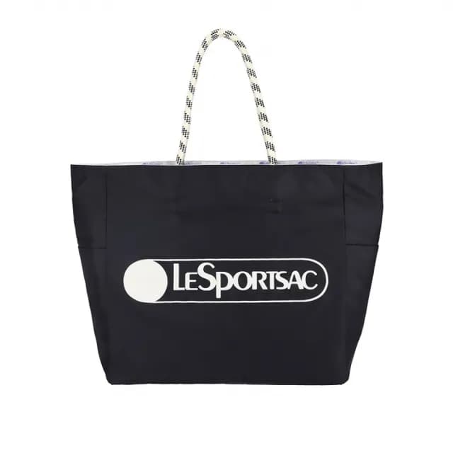 【Lesportsac】大型雙面托特包 送禮 禮物(藍紫色簡約風)