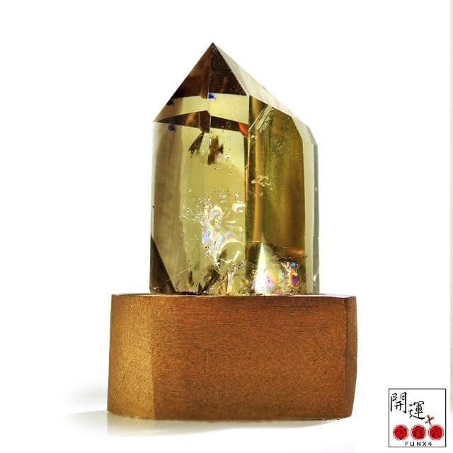 【開運方程式】酒箔金黃水晶柱A08(125-160g招財辟邪擋煞開運擺設)