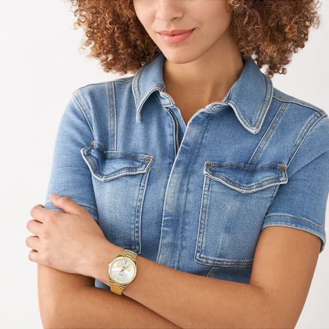 【FOSSIL】Scarlette 蜻蜓香檳金女錶-38mm 禮物 送禮 推薦(ES5262)