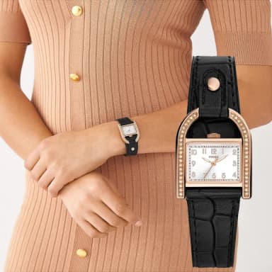 【FOSSIL】Harwell 復古鎖頭造型女錶-28mm 禮物 送禮 推薦(ES5263)