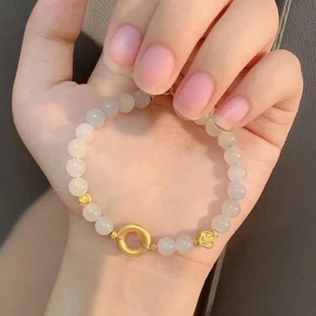 【LEEHER】烟紫和田玉/送女友禮物/手串/手鍊/玉手環/和田玉手鍊/氣質手鍊/優雅大方/福字/保平安/招財手鍊