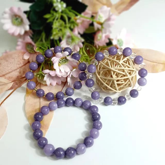 【德山珠寶】特價5A級10mm紫藍寶玉髓造型手鍊(情人節生日禮物飾品母親節水晶手鍊CE476)
