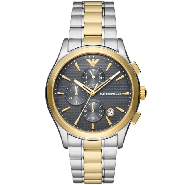 【EMPORIO ARMANI】亞曼尼 紳男計時手錶-43mm 禮物 送禮 推薦(AR11527)