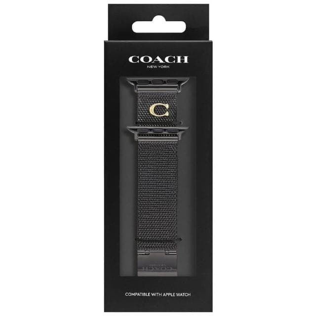 【COACH】Apple Watch 錶帶 38/40/41mm 適用 C字米蘭錶帶-黑色 520禮物 送禮(不含手錶)