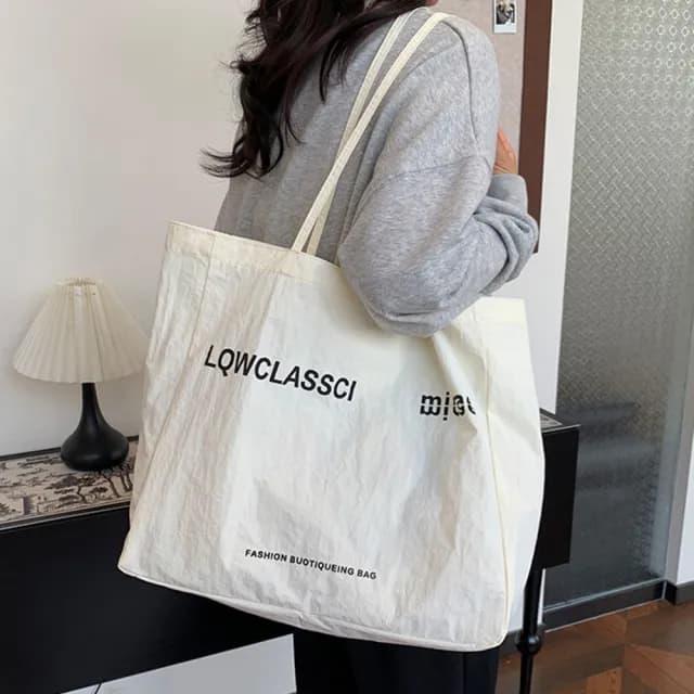【LEEHER】購物袋/帆布袋/肩背包/托特包/小眾包/大容量包包/通勤單肩包/禮物/a4包/黃色帆布包/