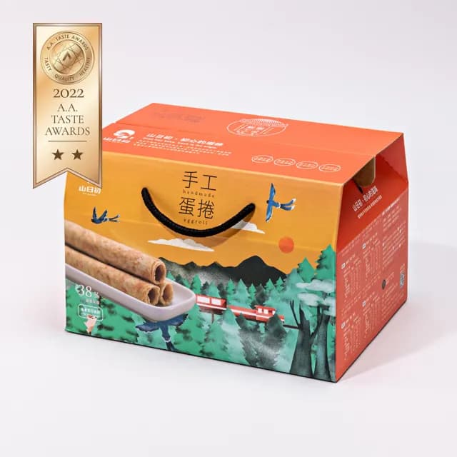 【山日初/信手工坊】手工蛋捲禮盒2盒組-原味/芝麻/綜合(20支/盒共40入)
