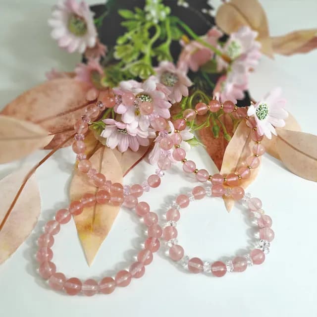 【德山珠寶】特價5A級8mm西瓜紅水晶手鍊(情人節生日禮物飾品母親節水晶手鍊CE476)