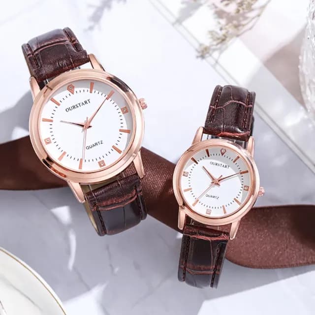 【時尚般配】皮質錶帶情侶對錶-男錶+女錶(休閒錶 兒童錶 考場 指針錶 腕錶 商務錶 男士 女士 石英錶)