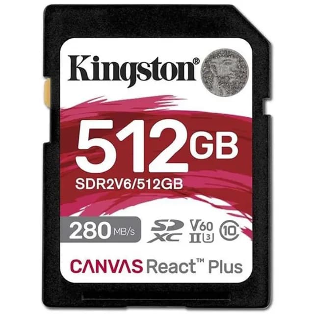 【Kingston 金士頓】512GB SDXC Canvas React Plus V60 280MB/s SDR2V6/512GB UHSII 記憶卡(相機記憶卡)