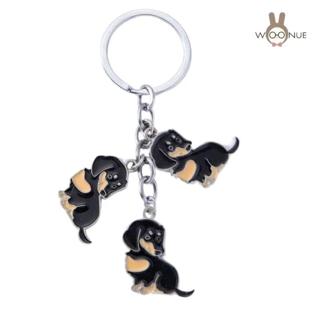 【WOONUE】1入高品質臘腸狗動物鑰匙圈扣(兒童情人節朋友愛狗婚禮小物 生日禮物)