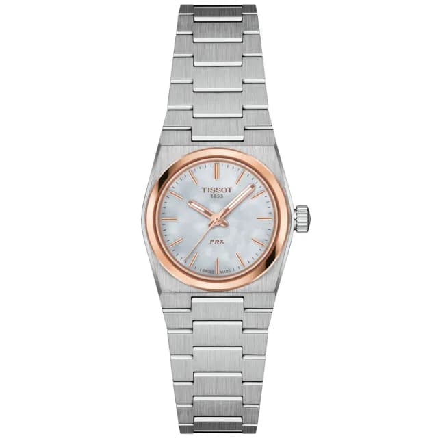 【TISSOT 天梭】PRX系列 1970復刻 復古珍珠貝腕錶 七夕 情人節 禮物 送禮 推薦(T1370102111100)