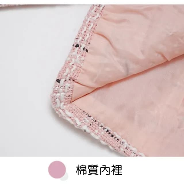 【橘魔法】翻領小香風交錯編織毛呢套裝(長袖外套 紗裙洋裝 無袖洋裝 外套 女童 洋裝 童裝 兒童)