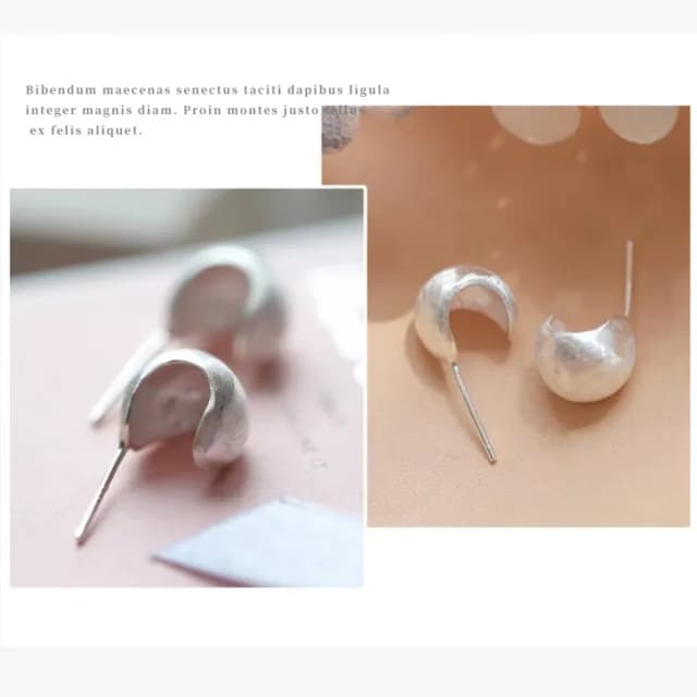 【隱時尚】韓版925純銀 藝術感圓弧耳環(磨砂設計 日常可 耳飾 耳圈 小耳釘 耳扣 耳墜 飾品 穿搭)