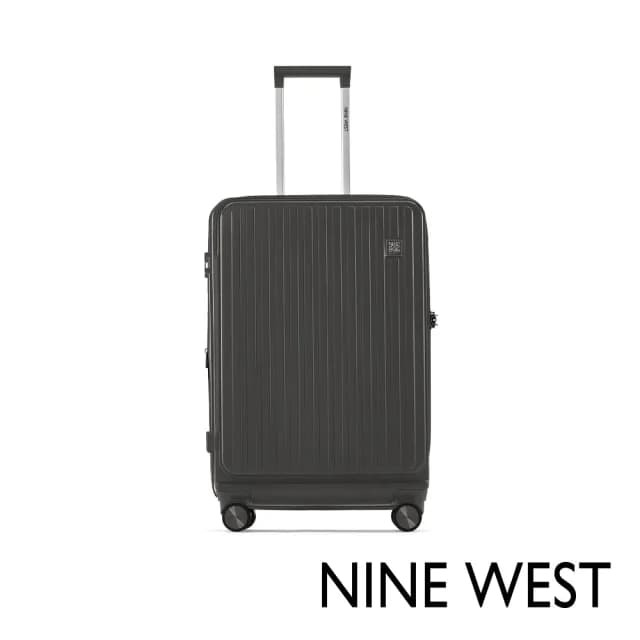 【NINE WEST 官方直營】BYRON經典直條 28吋前開式防爆耐摔可擴充旅行行李箱 NW31268(鐵灰色)