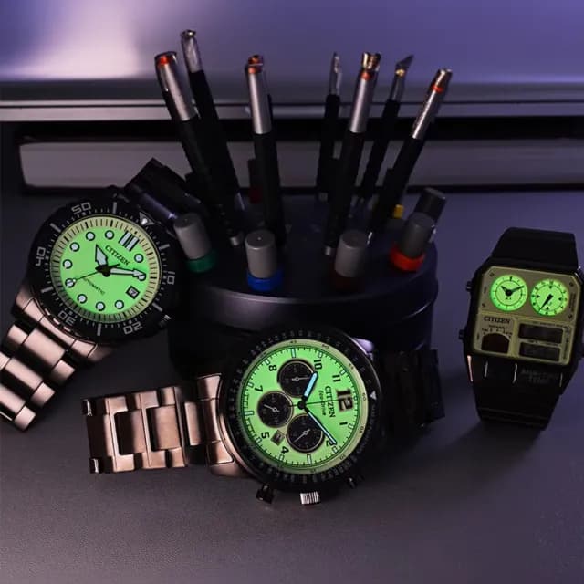 【CITIZEN 星辰】Chronograph 夜光型者 不鏽鋼碼錶計時腕錶 復古潮流多功能腕錶(JG2147-85X)