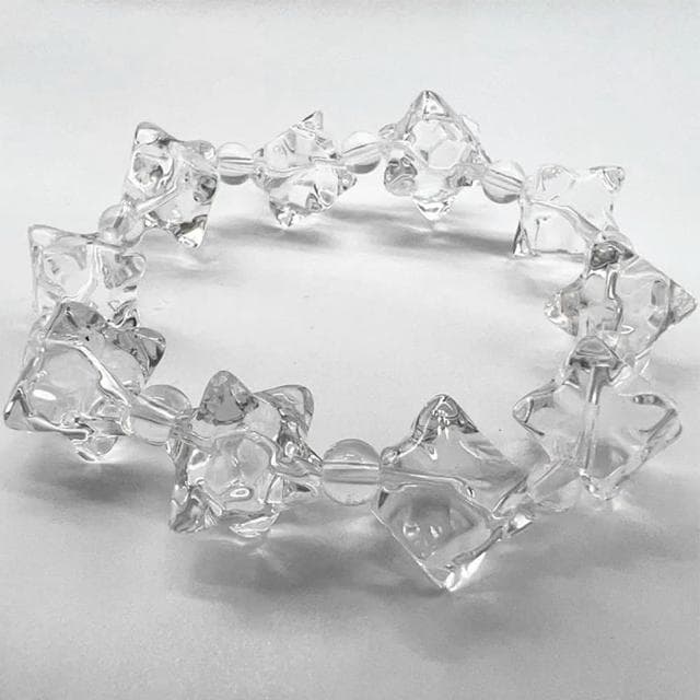 【LEESA】六芒星\串珠\手鍊女\禮物\天然白水晶\梅爾卡巴\手串\手鍊情侶\手鍊\水晶手鍊\水晶手串