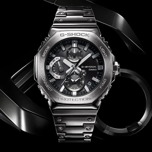【CASIO 卡西歐】G-SHOCK 太陽能藍牙八角計時錶 情人節 禮物(GMC-B2100D-1A)