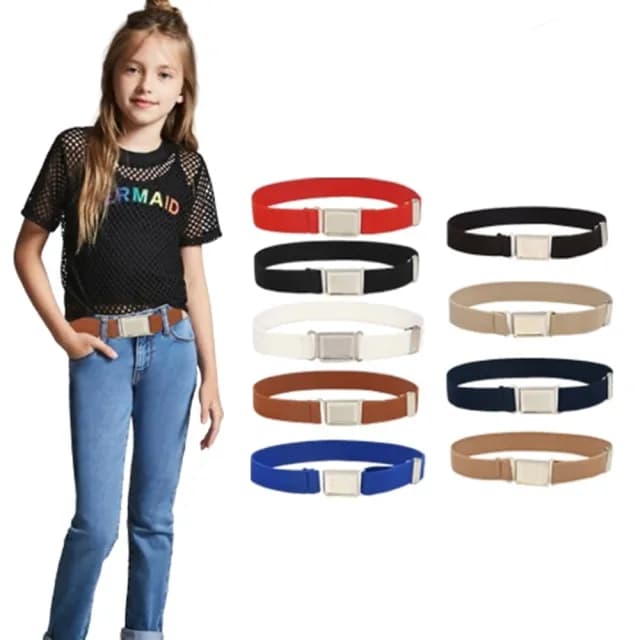 【橘魔法】素面編織磁吸式彈性腰帶(皮帶 腰繩 褲帶 男童 女童 兒童 表演 花童 童裝)