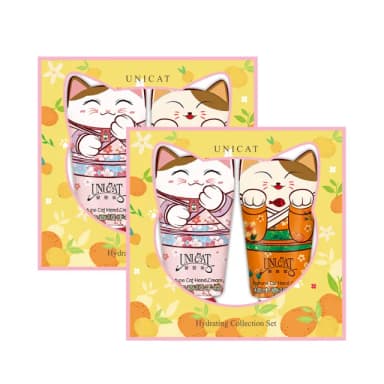 【UNICAT 變臉貓】母親節限定 招財貓護手霜2入禮盒 X2盒 推薦禮物(檀木+櫻花40ml)