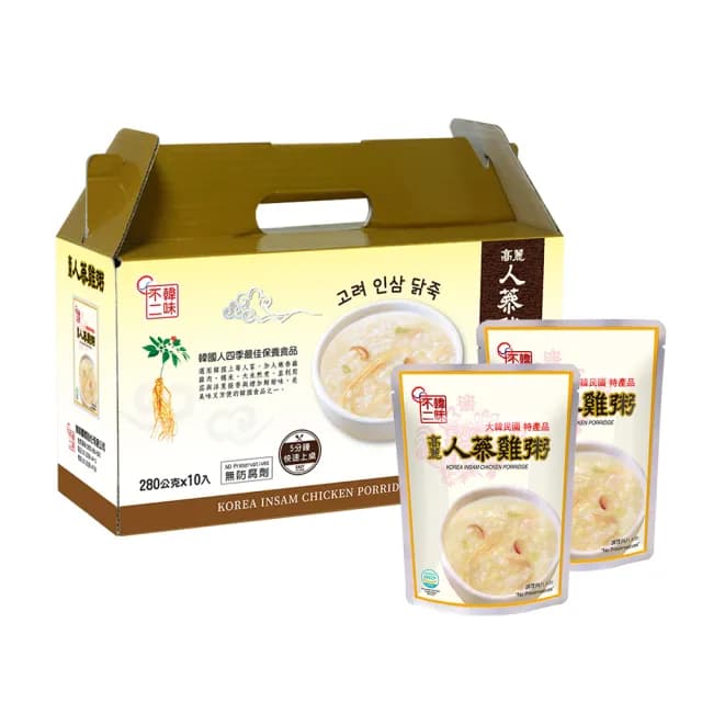 【韓味不二】人蔘雞粥禮盒280gx10包入(送禮推薦/節慶送禮/春節禮盒/端午送禮/中秋送禮)