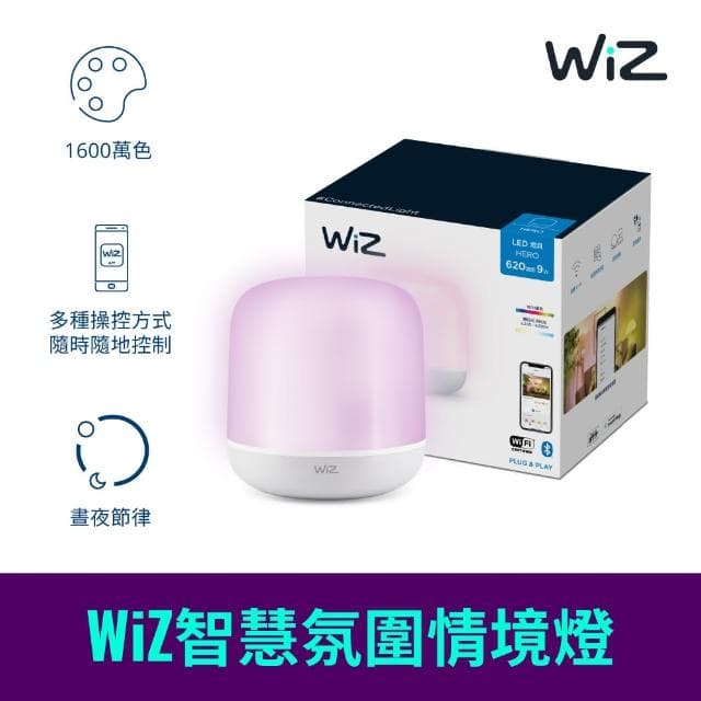 【Philips 飛利浦】WiZ 智慧戀光組 WiZ 氛圍情境燈+WiZ 插座(情人節、禮物、送禮推薦)