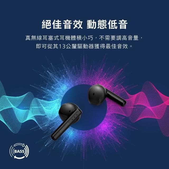 【Philips 飛利浦】美聲長續航無線藍牙耳機-TAT1139