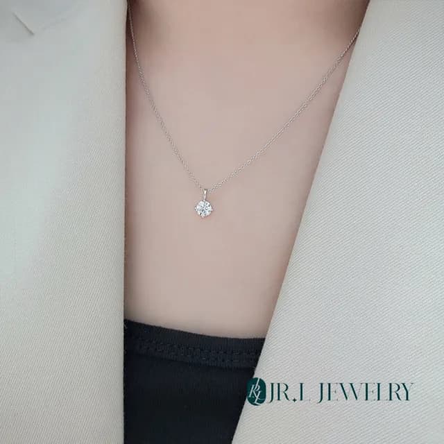 【JR.L金瑞利珠寶】情人節禮物 IGI 50分 最白D色 9K 鑽石項鍊 最完美車工ideal cut 方圓之愛(培育鑽石)