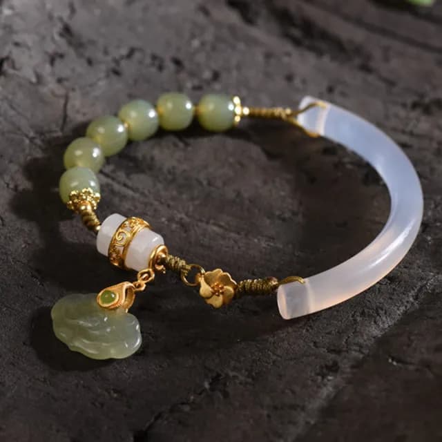 【MoonDy】手鍊 手鐲 和田玉手鍊 瑪瑙手鍊 平安鎖 吊墜手鍊 手鐲女 玉髓手鐲 禮物 保平安