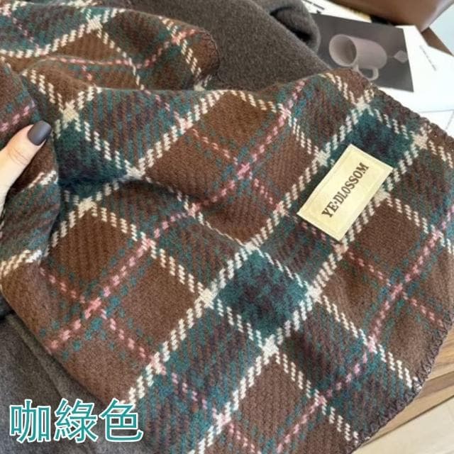 【HaNA 梨花】韓國東大門現貨採購．質感棒棒的仿羊毛格紋圍巾多色IG博主同款 現+預