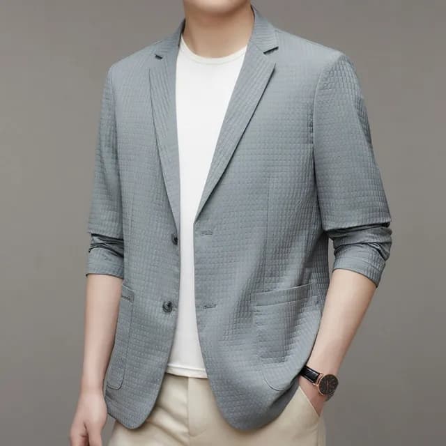 【米蘭精品】現貨秒發 西裝外套休閒西服(夏季輕薄西服純色男外套父親節禮物4色74eb2)